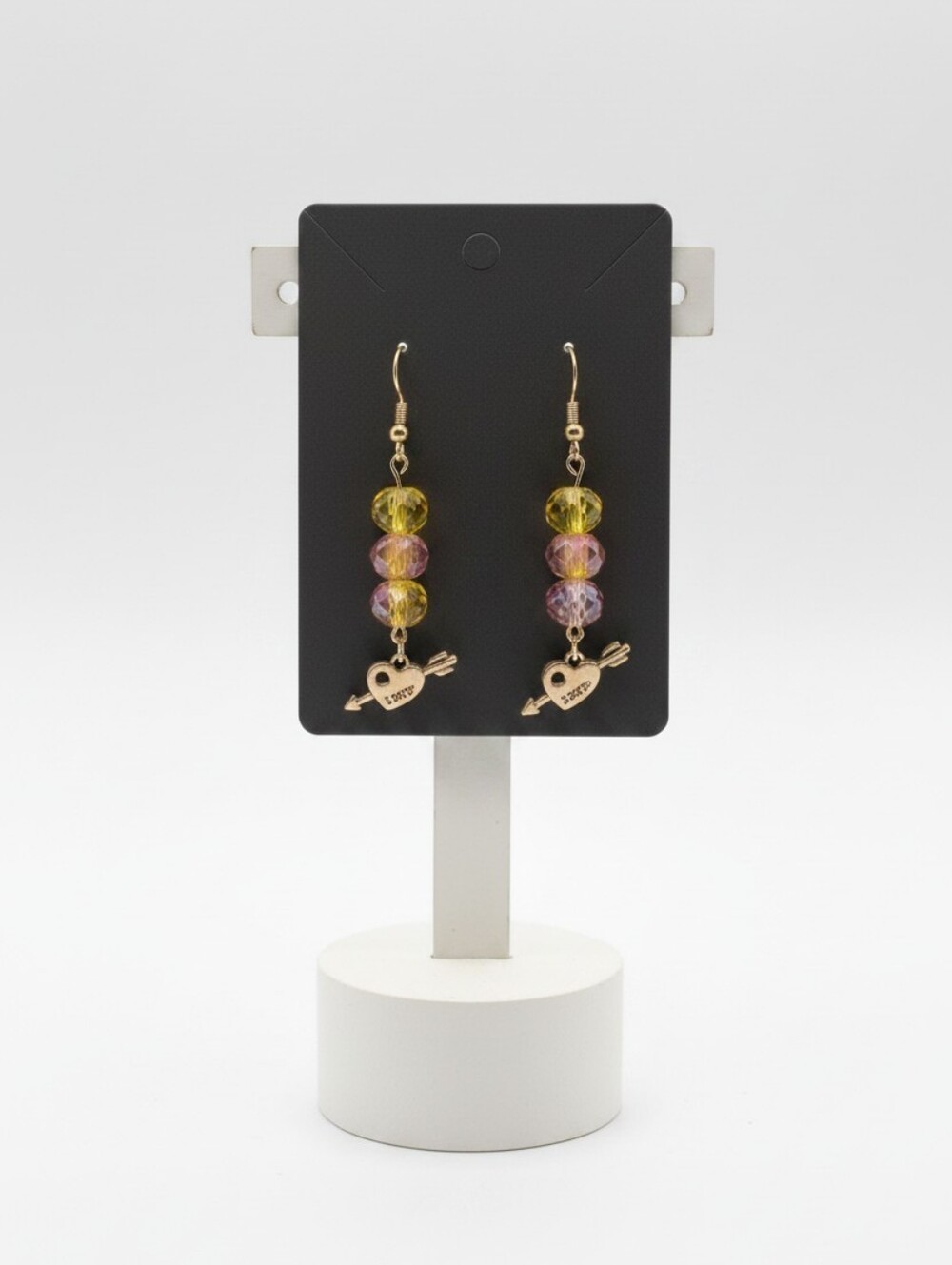 NWT Gold and Purple Dangle Earrings with Elegant Design